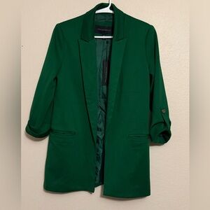margot Emerald Green Open Front Blazer